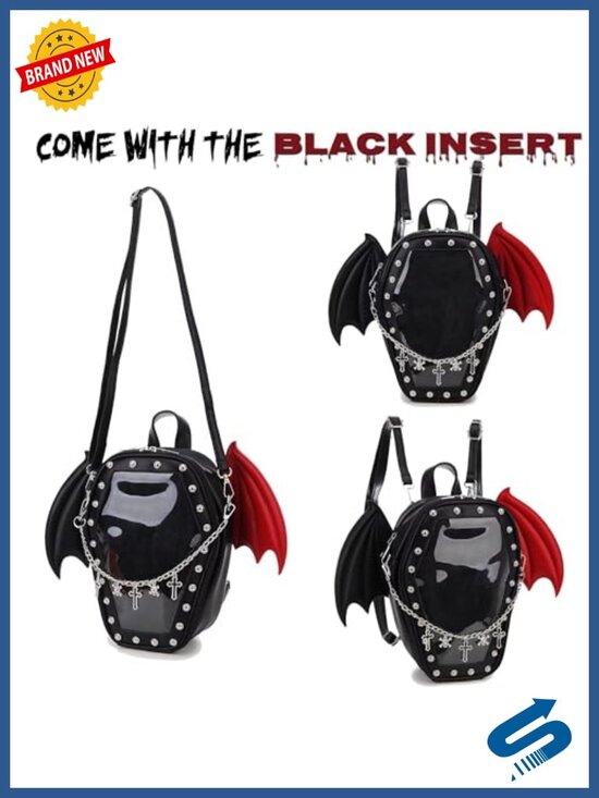 Coffin Shape Ita Backpack with Adjustable Straps & Inserts